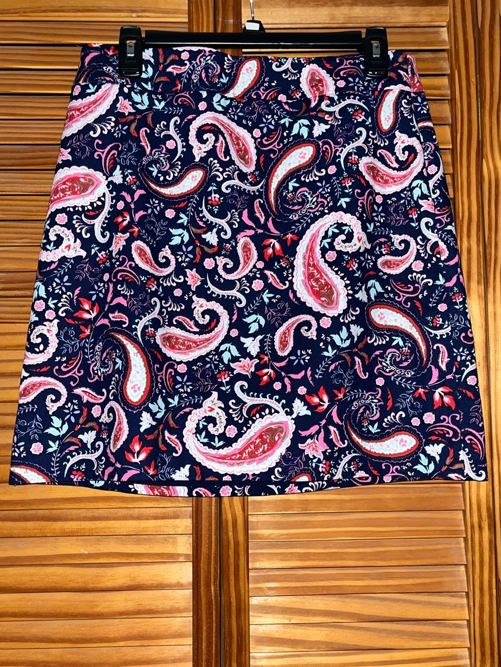 Talbots Paisley Watercolor Canvas A-Line Skirt 8 Petite - Picture 1 of 10
